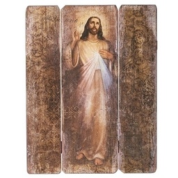 [RO-66267] 26"H Divine Mercy Mdf Plaque