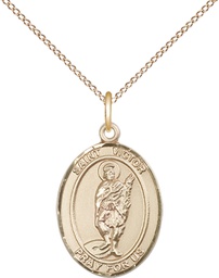 [8223GF/18GF] 14kt Gold Filled Saint Victor of Marseilles Pendant on a 18 inch Gold Filled Light Curb chain