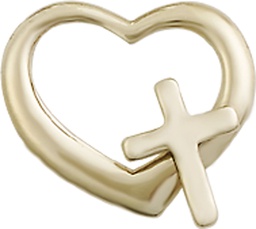 [4207KT] 14kt Gold Heart Cross Medal