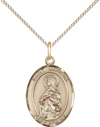 [8239GF/18GF] 14kt Gold Filled Saint Matilda Pendant on a 18 inch Gold Filled Light Curb chain