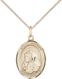[8270GF/18GF] 14kt Gold Filled Saint Bruno Pendant on a 18 inch Gold Filled Light Curb chain