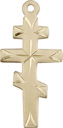[5416KT] 14kt Gold Greek Orthodox Cross Medal