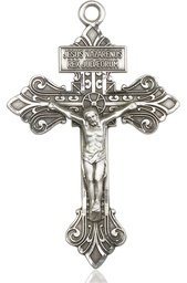 [0632SS] Sterling Silver Crucifix Medal