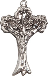 [0634SS] Sterling Silver Crucifix Medal