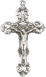 [0648SS] Sterling Silver Crucifix Medal