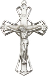 [0659SSY] Sterling Silver Crucifix Medal - With Box