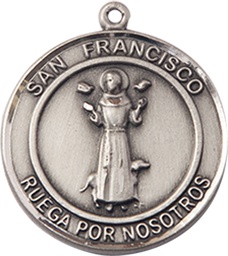 [8036RDSPSS] Sterling Silver San Francis of Assisi Medal