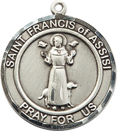 [8036RDSS] Sterling Silver Saint Francis of Assisi Medal