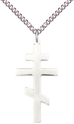[0241SS/24SS] Sterling Silver Saint Andrew Pendant on a 24 inch Sterling Silver Heavy Curb chain
