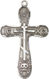 [0263SS] Sterling Silver Golgotha Cross Medal
