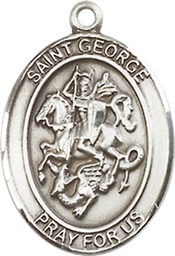 [8040SSY] Sterling Silver Saint George Medal - With Box