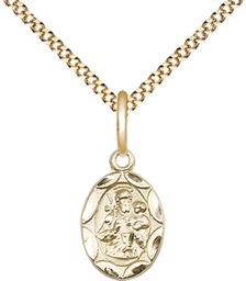 [0301KGF/18G] 14kt Gold Filled Saint Joseph Pendant on a 18 inch Gold Plate Light Curb chain