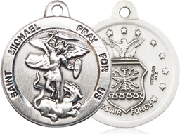 [0342SS1] Sterling Silver Saint Michael Air Force Medal