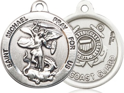 [0342SS3] Sterling Silver Saint Michael Coast Guard Medal