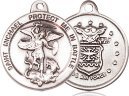 [0344SS1] Sterling Silver Saint Michael Air Force Medal