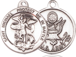 [0344SS2] Sterling Silver Saint Michael Army Medal