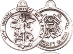 [0344SS3] Sterling Silver Saint Michael Coast Guard Medal