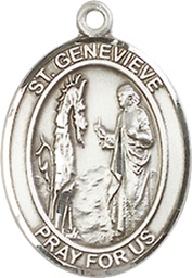 [8041SS] Sterling Silver Saint Genevieve Medal