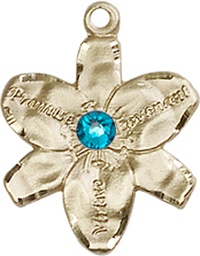 [0088GF-STN12] 14kt Gold Filled Chastity Medal with a 3mm Zircon Swarovski stone