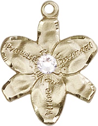 [0088GF-STN4] 14kt Gold Filled Chastity Medal with a 3mm Crystal Swarovski stone