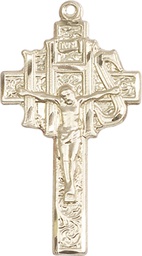 [0099GF] 14kt Gold Filled Crucifix-IHS Medal