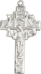 [0099SS] Sterling Silver Crucifix-IHS Medal