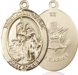 [8053GF2] 14kt Gold Filled Saint Joan of Arc Army Medal