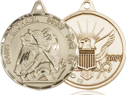[0201GF6] 14kt Gold Filled Saint Michael Navy Medal