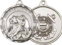 [0201SS3] Sterling Silver Saint Michael Coast Guard Medal