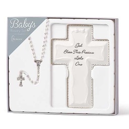 [RO-20406] 6.25&quot;H White Cross And Rosary
