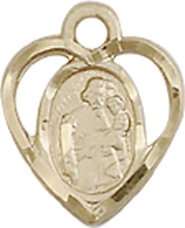 [5406KT] 14kt Gold Saint Joseph Medal