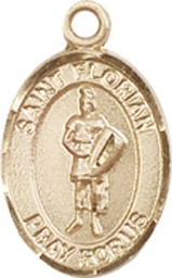 [9034KT] 14kt Gold Saint Florian Medal