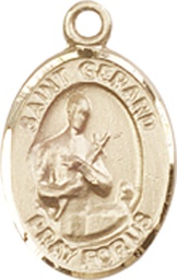 [9042KT] 14kt Gold Saint Gerard Majella Medal