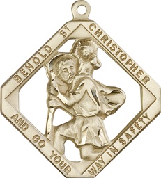 [5628KT] 14kt Gold Saint Christopher Medal