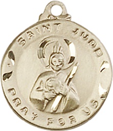 [5651KT] 14kt Gold Saint Jude Medal
