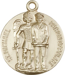 [5680KT] 14kt Gold Saint Michael the Archangel Medal