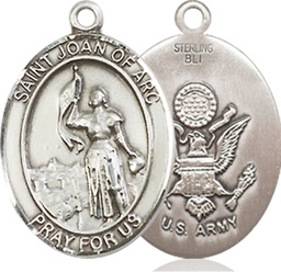 [8053SS2] Sterling Silver Saint Joan of Arc Army Medal