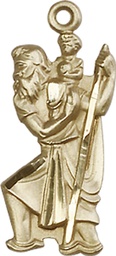 [5903KT] 14kt Gold Saint Christopher Medal