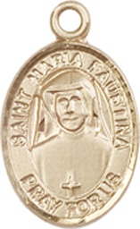 [9069KT] 14kt Gold Saint Maria Faustina Medal