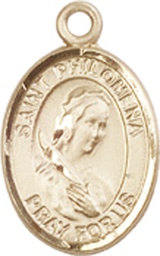 [9077KT] 14kt Gold Saint Philomena Medal