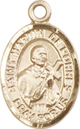 [9089KT] 14kt Gold Saint Martin de Porres Medal