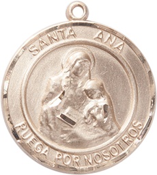[7002RDSPKT] 14kt Gold Santa Ana Medal