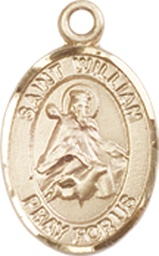 [9114KT] 14kt Gold Saint William of Rochester Medal