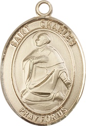 [7020KT] 14kt Gold Saint Charles Borromeo Medal