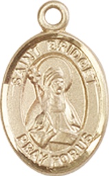 [9122KT] 14kt Gold Saint Bridget of Sweden Medal