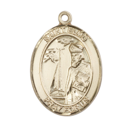 [7031KT] 14kt Gold Saint Elmo Medal