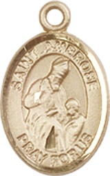 [9137KT] 14kt Gold Saint Ambrose Medal