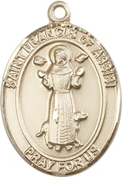 [7036KT] 14kt Gold Saint Francis of Assisi Medal
