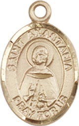 [9213KT] 14kt Gold Saint Anastasia Medal