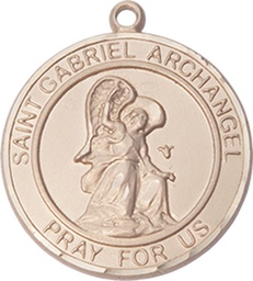 [7039RDKT] 14kt Gold Saint Gabriel the Archangel Medal